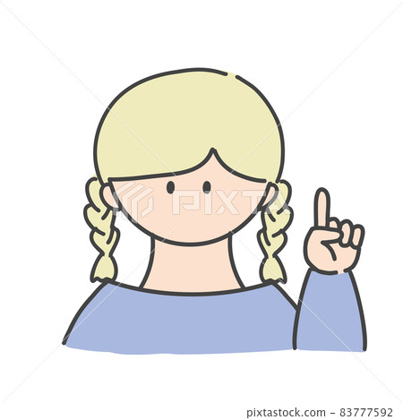 Bust-up icon illustration of a girl in a point pose 83777592
