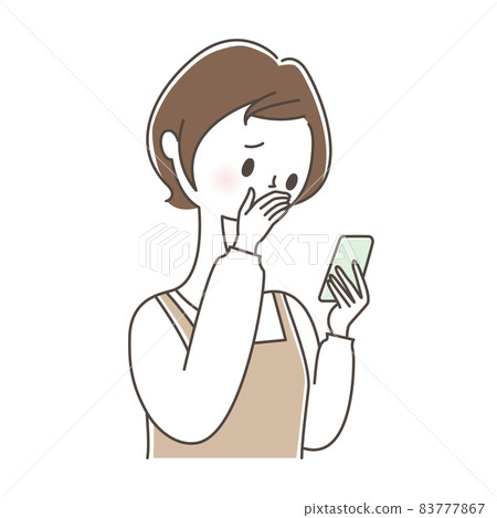 看到智能手機震驚的女人 83777867