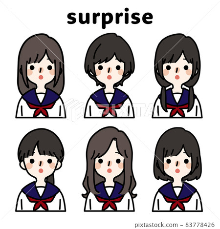 Person illustration set_schoolgirl_surprise 83778426