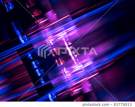 Abstract neon glowing blurred background - 3d illustration 83778813
