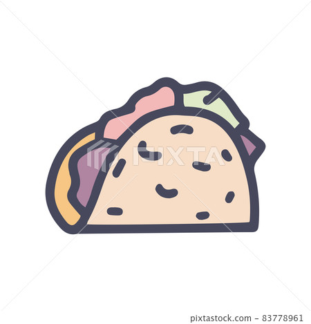 tacos color vector doodle simple icon design 83778961