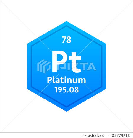 Platinum symbol. Chemical element of the periodic table. Vector stock illustration. 83779218