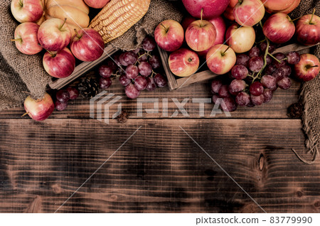 Fall harvest and Autumn season with fruit and vegetable 83779990