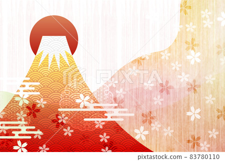 New Year's card Japanese pattern background 83780110