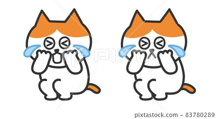 Illustration of a crying cat 83780289
