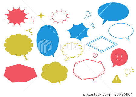 Illustration set of simple speech bubbles Vector background material Illustration set of simple speech bubbles Vector background material 83780904