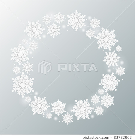Festive wreath snowflakes, New Year or Christmas - Stock Illustration ...