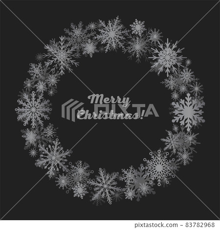 Festive wreath snowflakes, New Year or Christmas - Stock Illustration ...