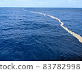 Pumice floating on the sea 83782998