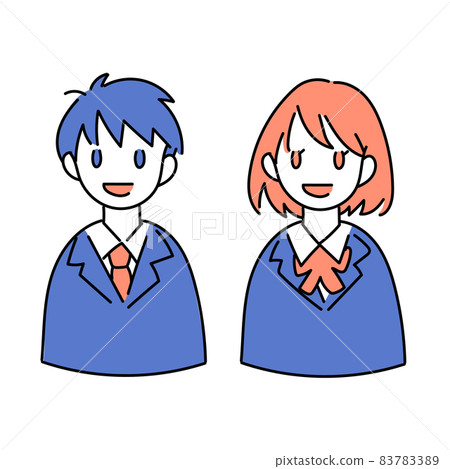 簡單的流行人物插圖男女學生圖標 簡單的流行人物插圖男女學生圖標 83783389