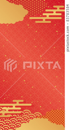 Red Japanese pattern background of clouds and haze 83783584