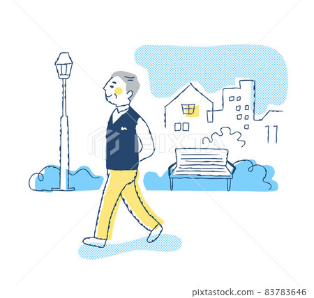 走在鎮上的老人 走在鎮上的老人 83783646