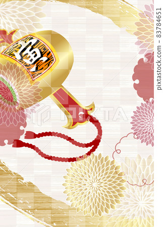 Tiger New Year's card Japanese pattern background Tiger New Year's card Japanese pattern background 83784651