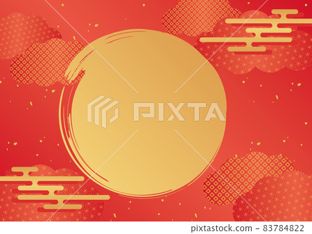 月亮、雲彩和陰霾日本樣式背景 83784822