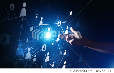 Creating modern wireless technologies as means of communucation and networking on dark background 83785074