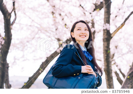 Sakura and school girls 83785946
