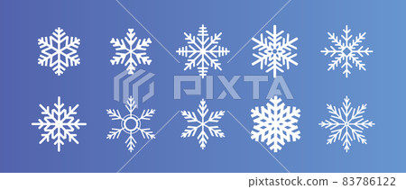 A set of beautiful snowflakes. Christmas material. 83786122