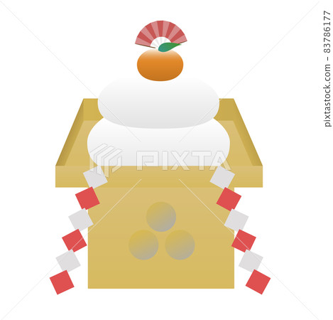 New Year decoration illustration of Kagami mochi 83786177