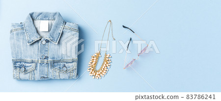 Female outfit on blue background 83786241