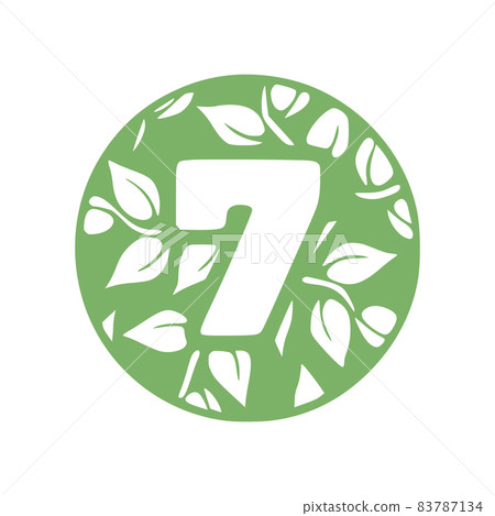 Number 7 natural hand drawn glyph icon. Seven symbol vector clip art Number 7 natural hand drawn glyph icon. Seven symbol vector clip art 83787134