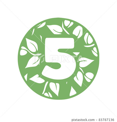 Number 5 natural hand drawn glyph icon. Five symbol vector clip art Number 5 natural hand drawn glyph icon. Five symbol vector clip art 83787136