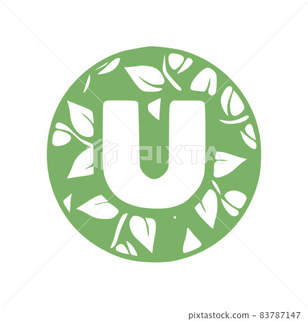 Letter u natural hand drawn monogram initials-插圖素材 [83787147] - PIXTA圖庫