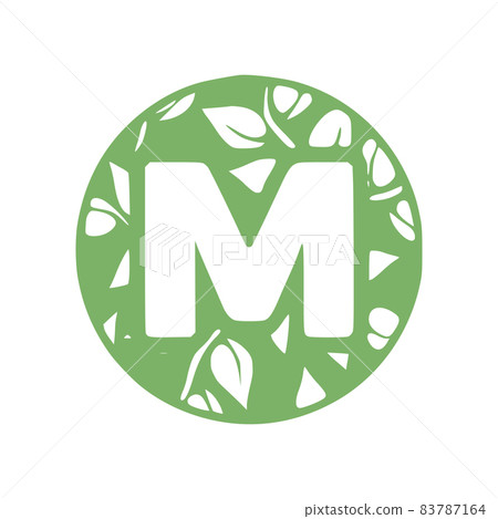 Letter m natural hand drawn monogram initials 83787164