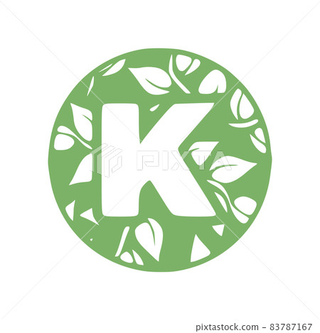 Letter k natural hand drawn monogram initials 83787167