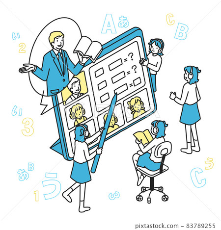 在平板電腦上學習的小學生 在平板電腦上學習的小學生 83789255