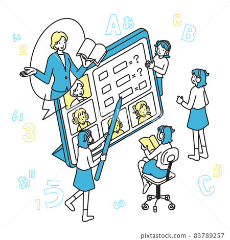 在平板電腦上學習的小學生 在平板電腦上學習的小學生 83789257