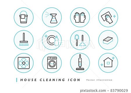 Household item and cleaning supply icon set Vector Image