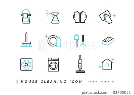 Image icon set material for house / house cleaning supplies 83790031