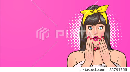Surprised woman raising her hand to her cheek 83791766