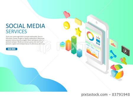 Social media services vector web banner design template Social media services vector web banner design template 83791948