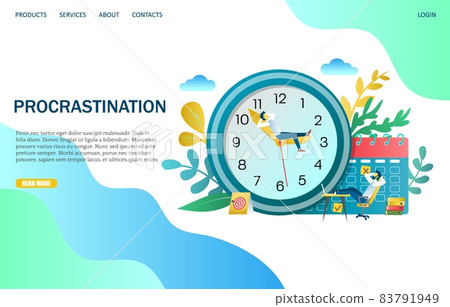 Procrastination vector website landing page design template Procrastination vector website landing page design template 83791949
