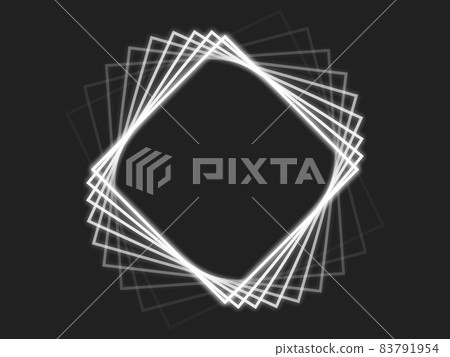 [Rectangle] Simple neon afterimage image [White] 83791954