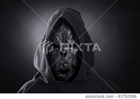 Monster in hooded cloak at night 83792006