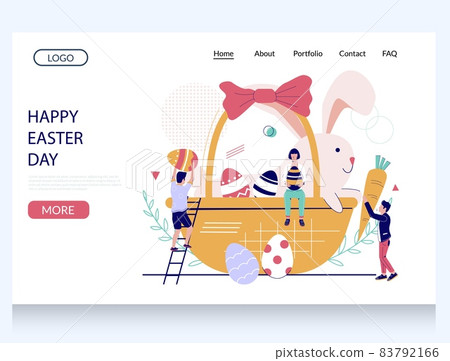Happy Easter Day vector website landing page design template Happy Easter Day vector website landing page design template 83792166