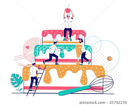 Bakery vector concept for web banner, website page 83792230
