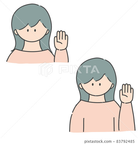 Raised hand_girl Raised hand_girl 83792485