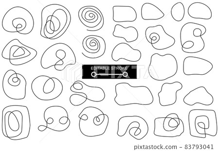 Handwritten lines and shapes. Handwritten marker design elements 83793041