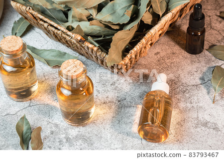 Cosmetology and personal care. Infusion decoction essential oil of bay leaves in a bottle, natural antiseptic, antioxidant, acne remedy, macronutrients for skin and hair 83793467