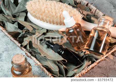 Cosmetology and personal care. Infusion decoction essential oil of bay leaves in a bottle, natural antiseptic, antioxidant, acne remedy, macronutrients for skin and hair 83793472