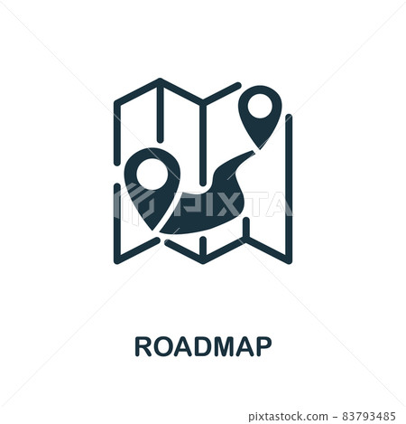 Roadmap icon. Monochrome sign from digital transformation collection. Creative Roadmap icon illustration for web design, infographics and more 83793485
