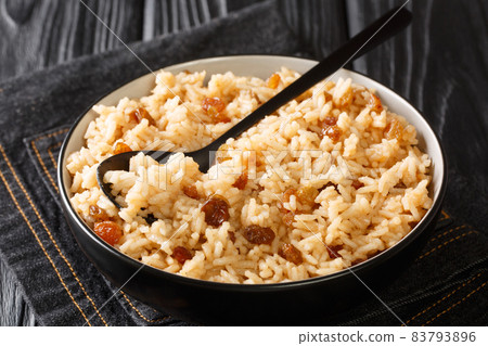 Arroz Con Coco Traditional coconut Rice Dish From Colombia close-up in a bowl. horizontal 83793896