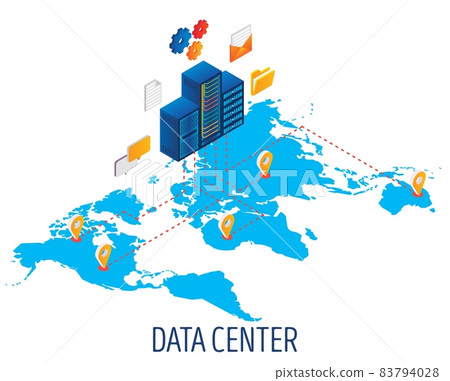 Data center, hosting vector concept isometric... - Stock Illustration ...