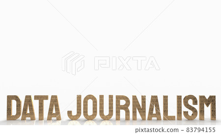 The data journalism gold  text on white background  for technology or business concept 3d rendering 83794155