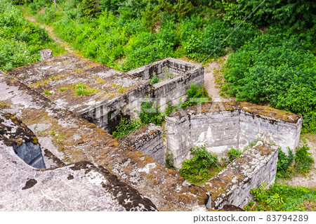 The ruins of an ancient city on the seashore, a view from the heights of Khersones. Old ruins of the ancient city, stone streets The ruins of an ancient city on the seashore, a view from the heights of Khersones. Old ruins of the ancient city, stone streets 83794289