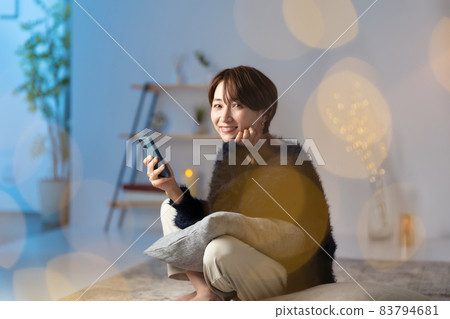 Middle woman smartphone relax Middle woman smartphone relax 83794681
