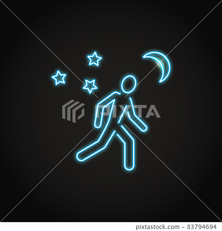 Neon decreased need for sleep icon in line style 83794694